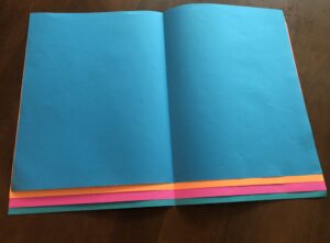Picture of how folded pages create a saddle stitched booklet 