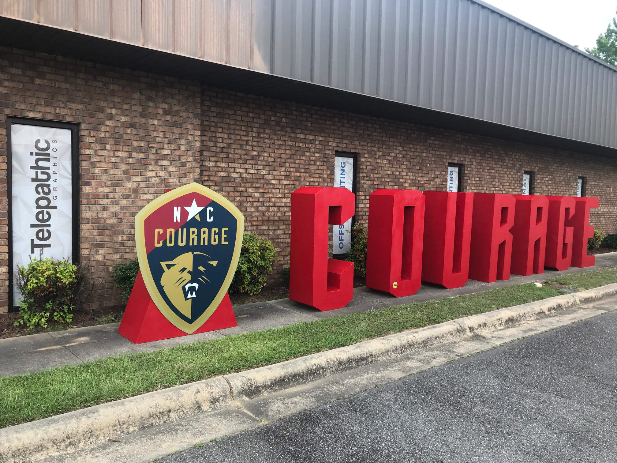 Large format printing example for NC Courage in Raleigh NC